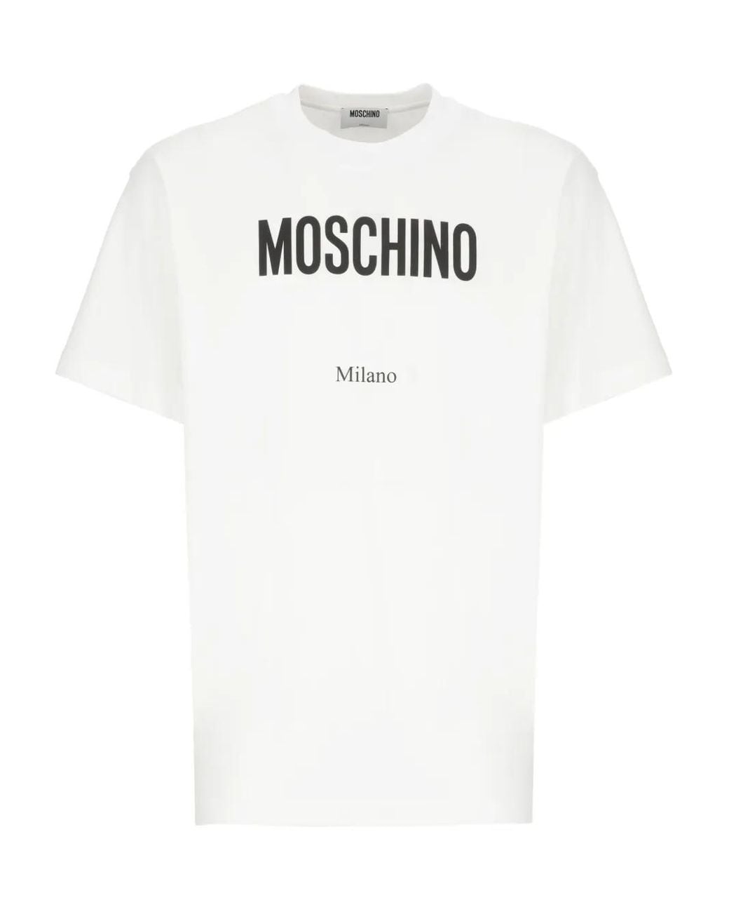 Moschino White Logo-Print T-Shirt for men