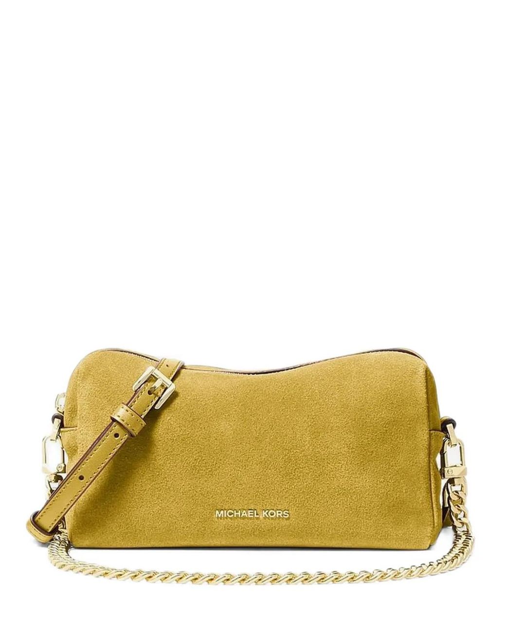 MICHAEL Michael Kors Yellow Bryant Small Suede Convertible Crossbody Bag