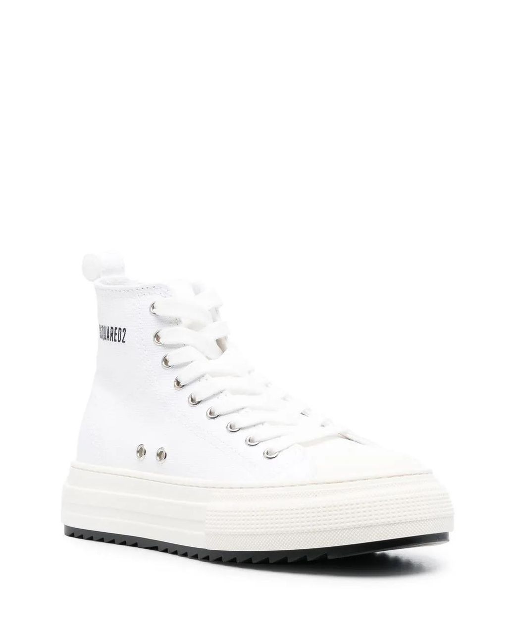 DSquared² White Berlin Platform-Sole High-Top Sneakers