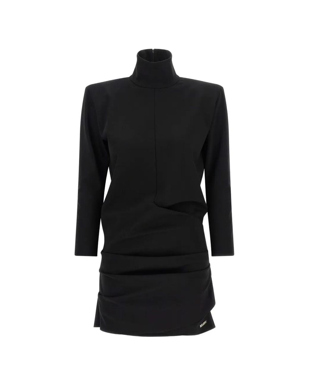 The Attico Black Cut-Ou Draped Mini Dress