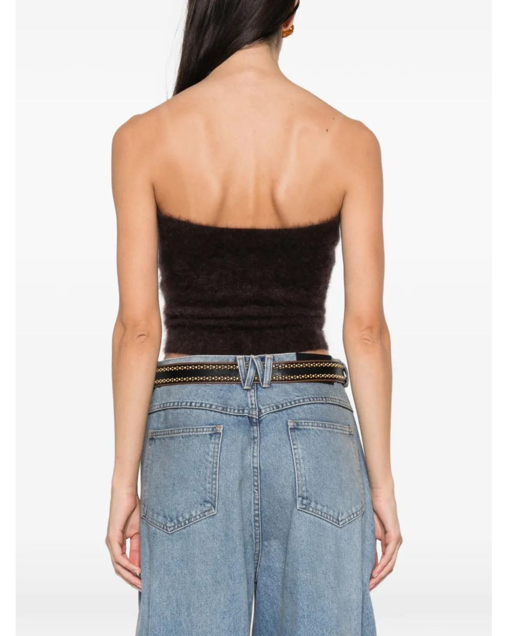 ABSOLUT CASHMERE Black Litha Cashmere Strapless Top