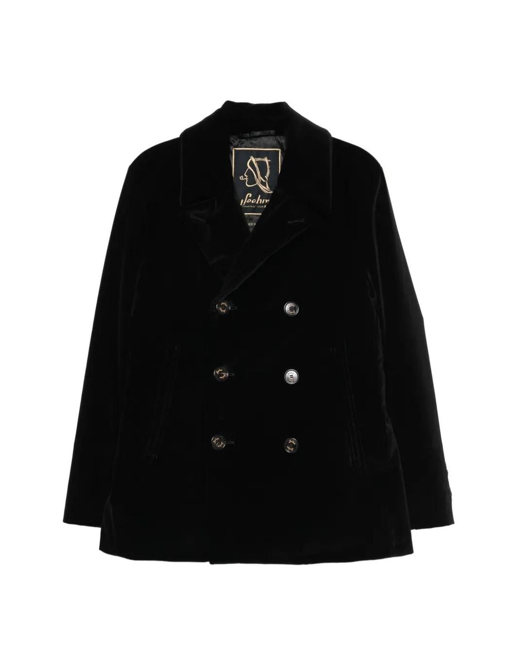 Sealup Black Double-Breasted Coat for men