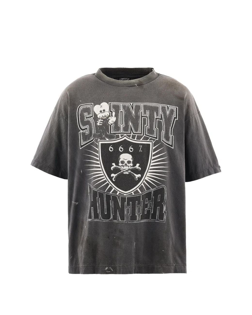 SAINT Mxxxxxx Gray Sainty Hunter Graphic-Print T-Shirt for men