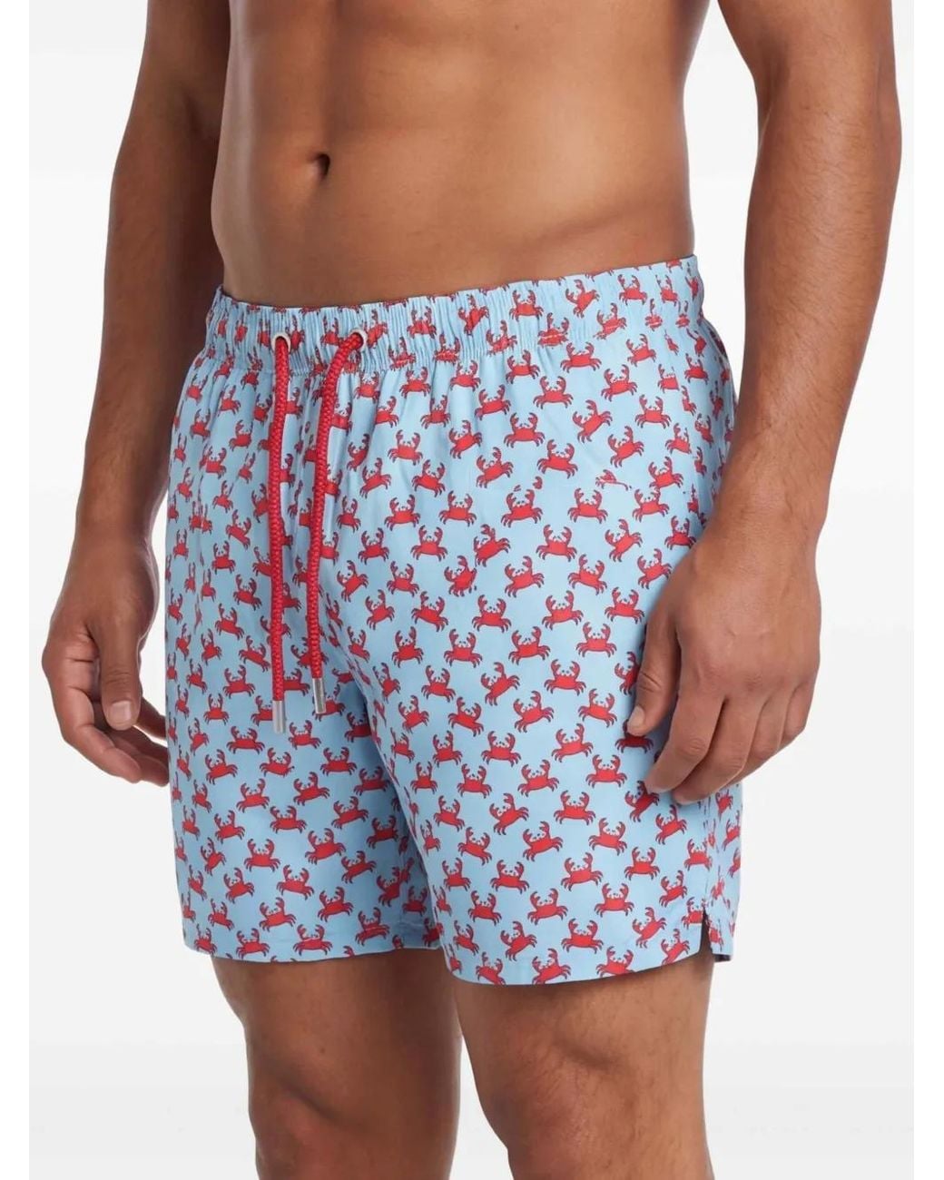 Mc2 Saint Barth Blue Lighting Micro Swim Shorts With Print for men