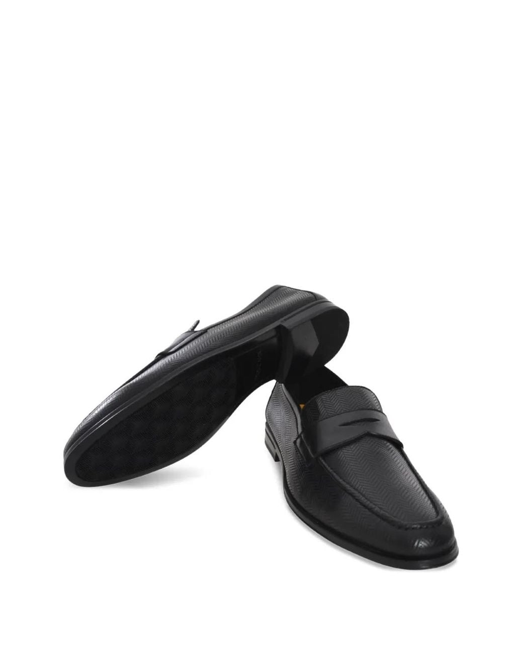 Doucal's Black Leather Loafers for men