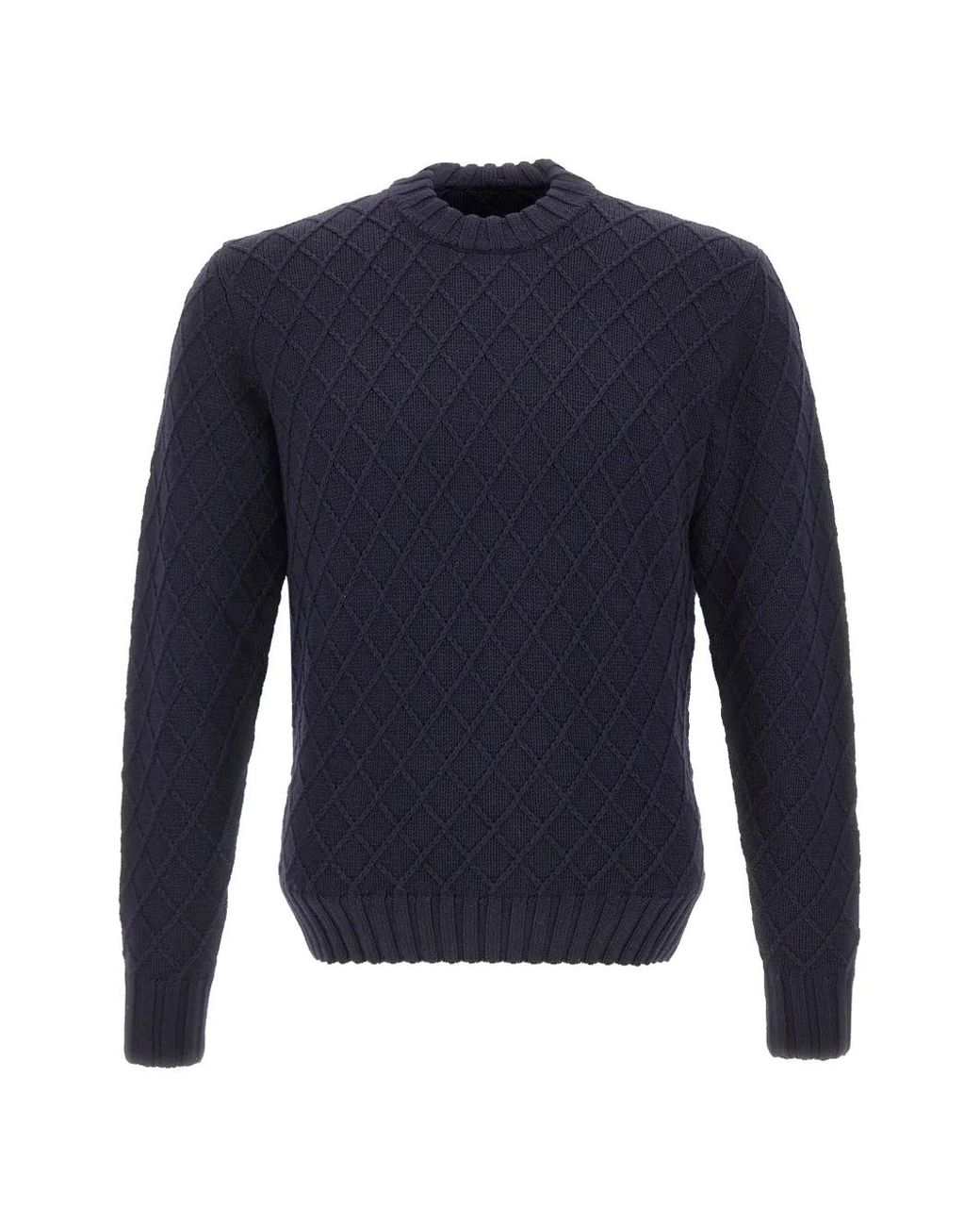 FILIPPO DE LAURENTIIS Blue Diamond-Knit Sweater for men