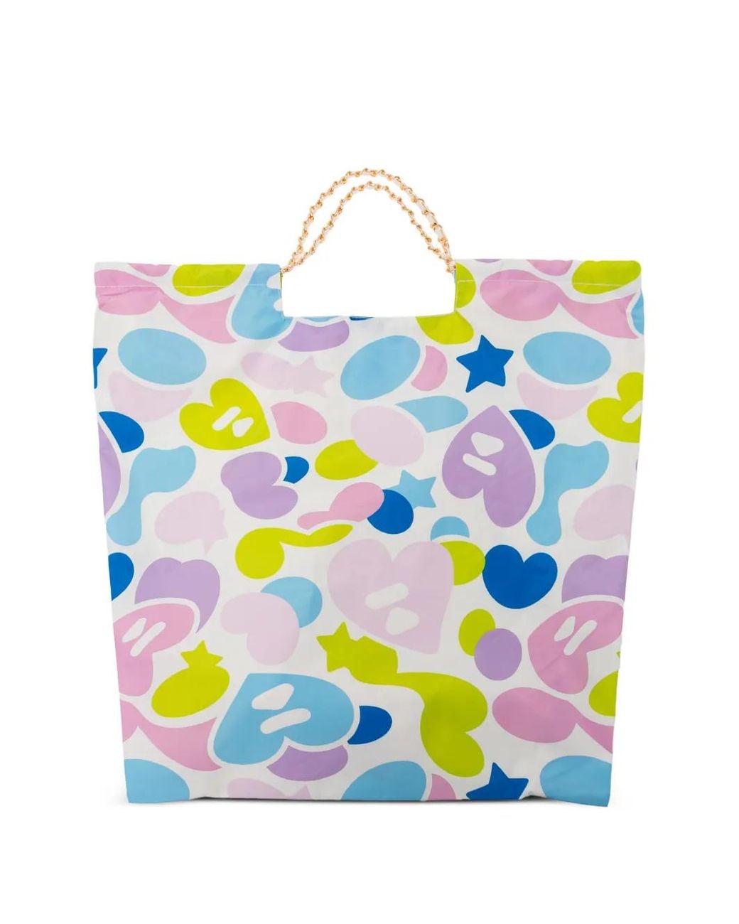 AAPE BY A BATHING AP Blue Printed Tote Bag