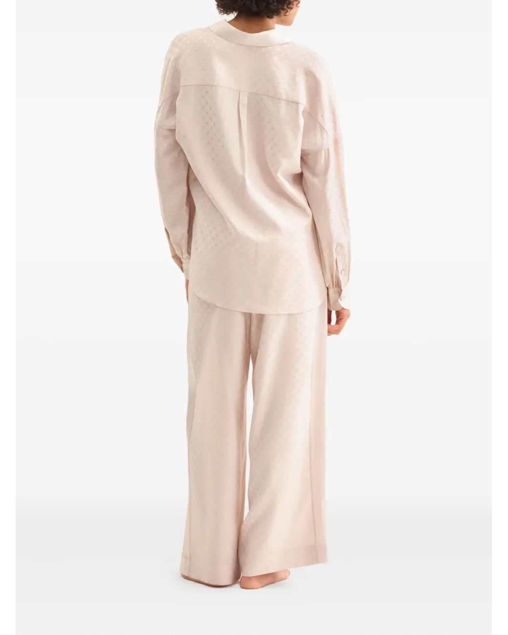 Eres White Splendeur Pleated Geometric-Pattern Trousers