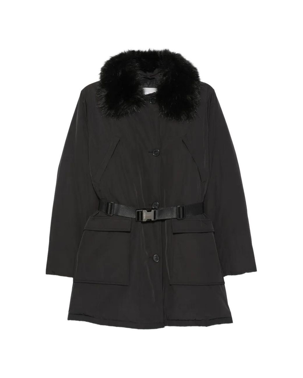 Iceberg Black Belted Coat