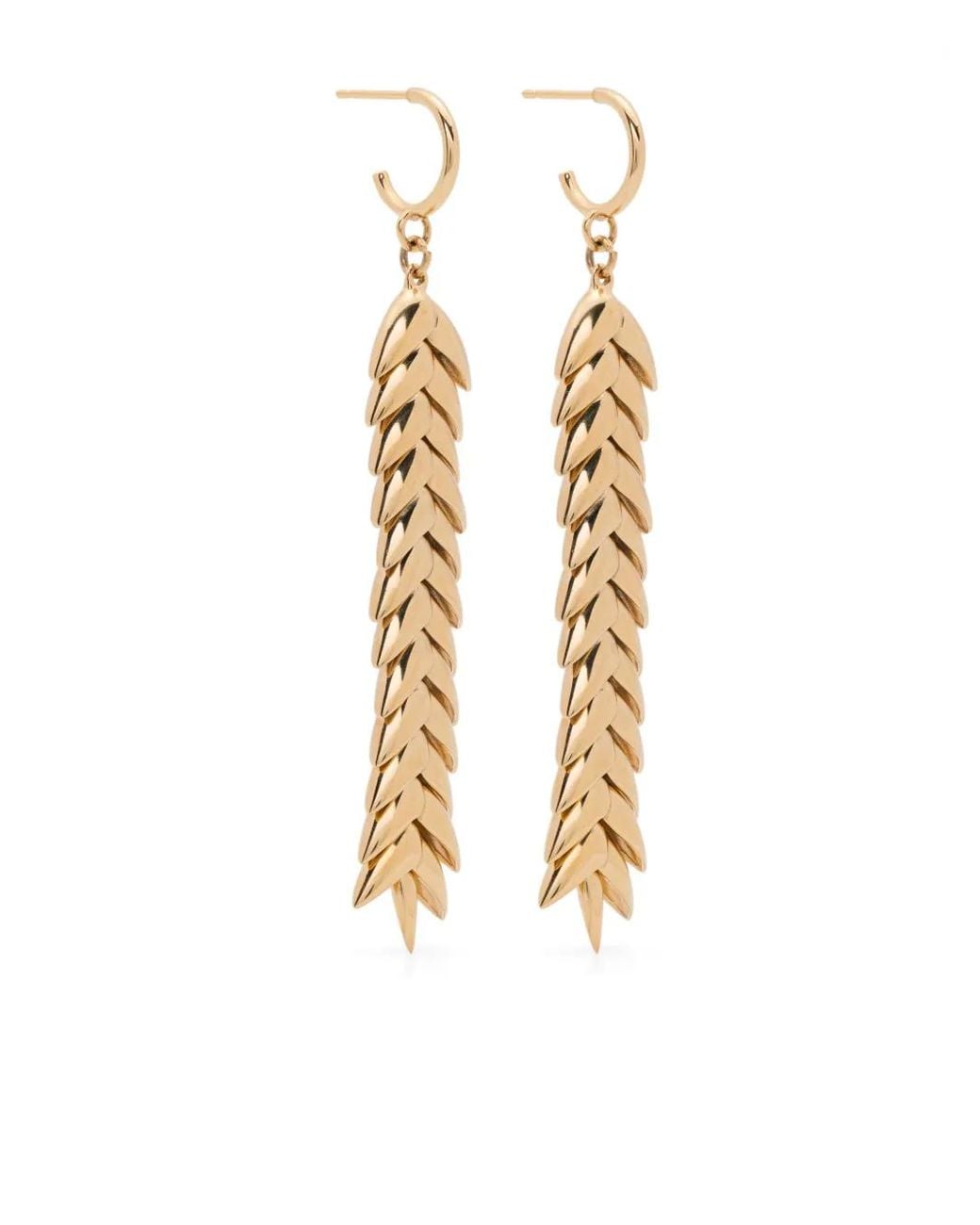 Bevza Metallic Long Spikelet Earrings