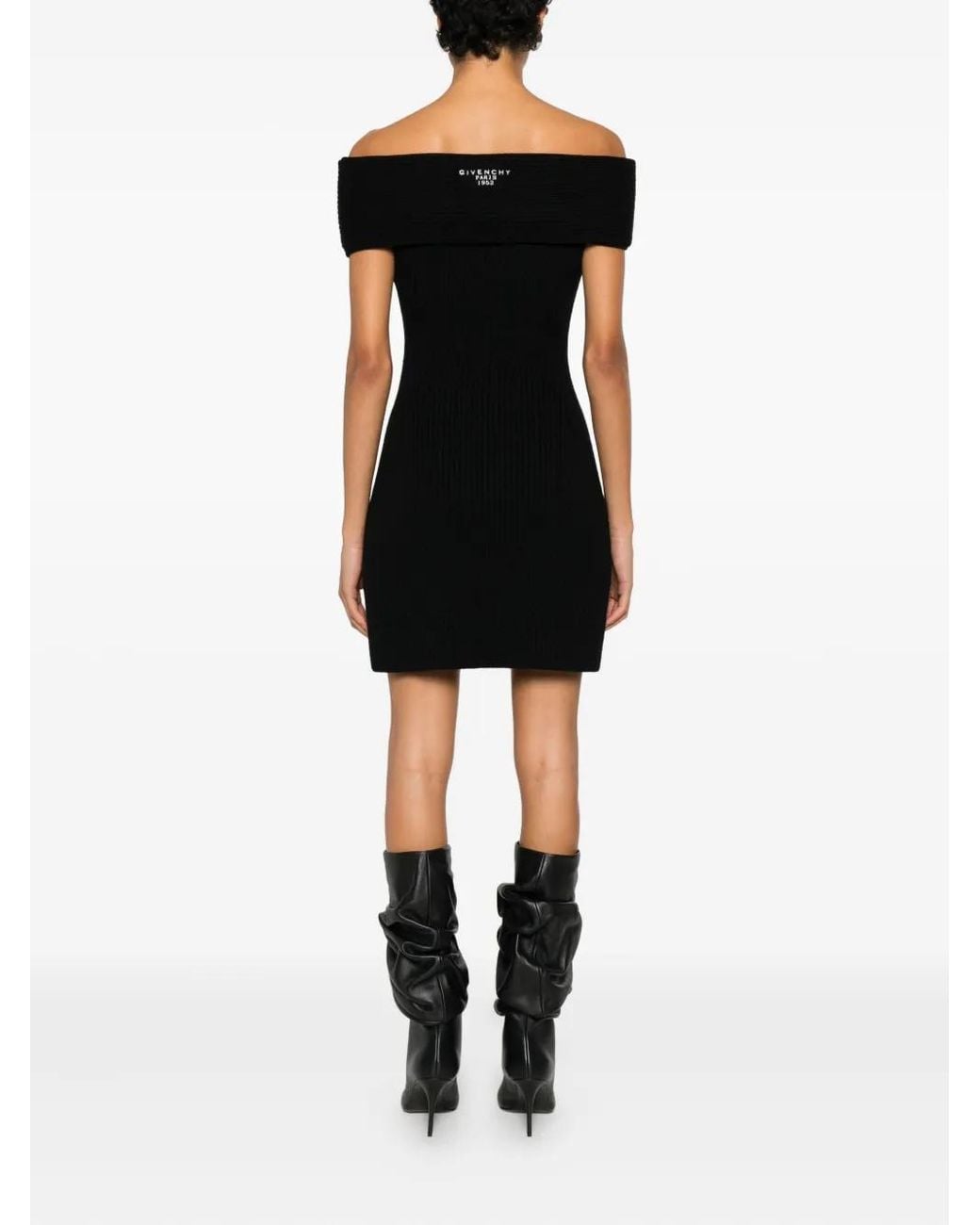 Givenchy Off-Shoulder Midi-Jurk in het Black