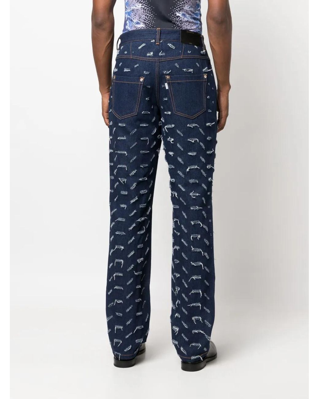 JUNTAE KIM Blue High-Waist Bootcut Jeans for men