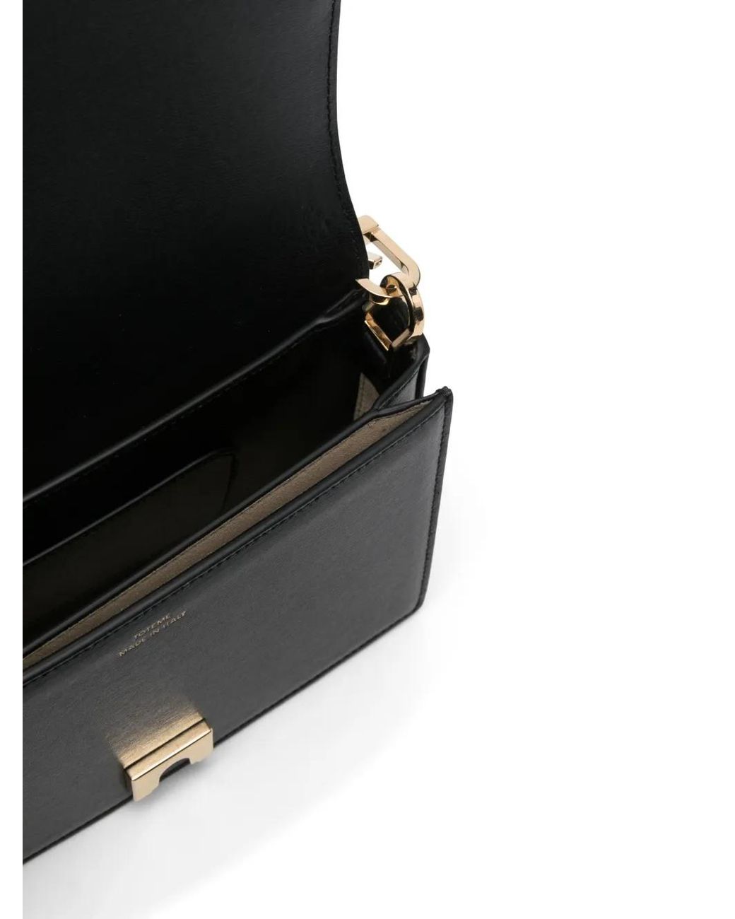 Totême  Black Mini T-Flap Leather Bag