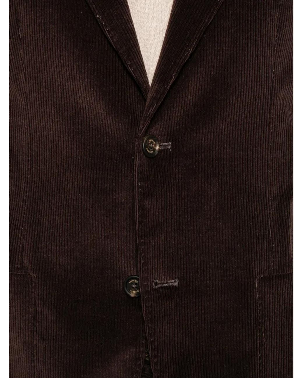 Eleventy Brown Corduroy-Effect Suit for men
