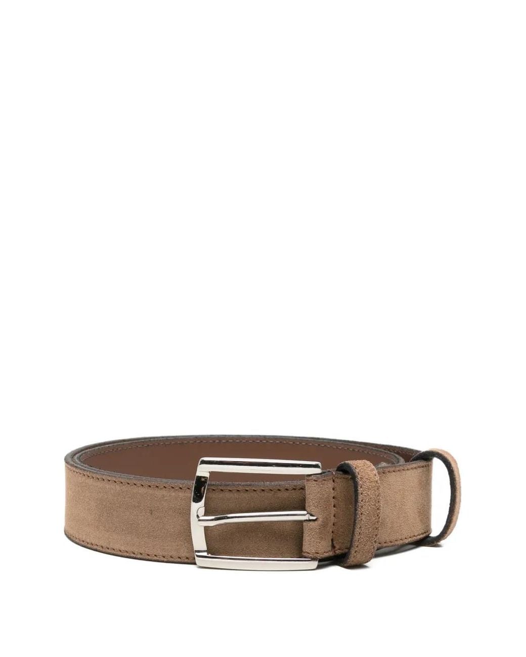 Eraldo Brown Suede Buckle-Fastening Belt for men