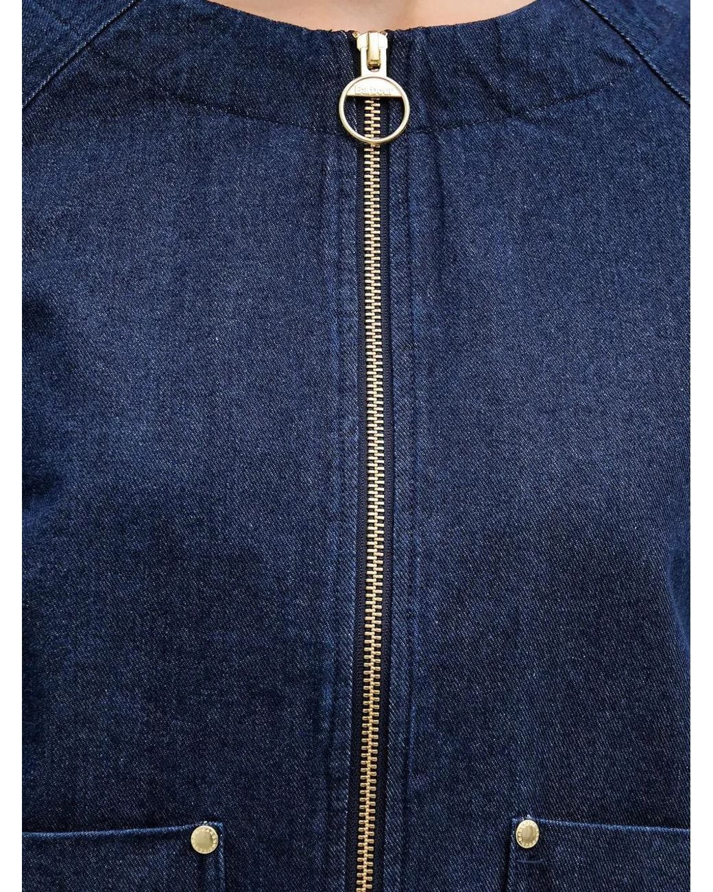 Barbour Blue Saima Zip-Up Denim Jacket
