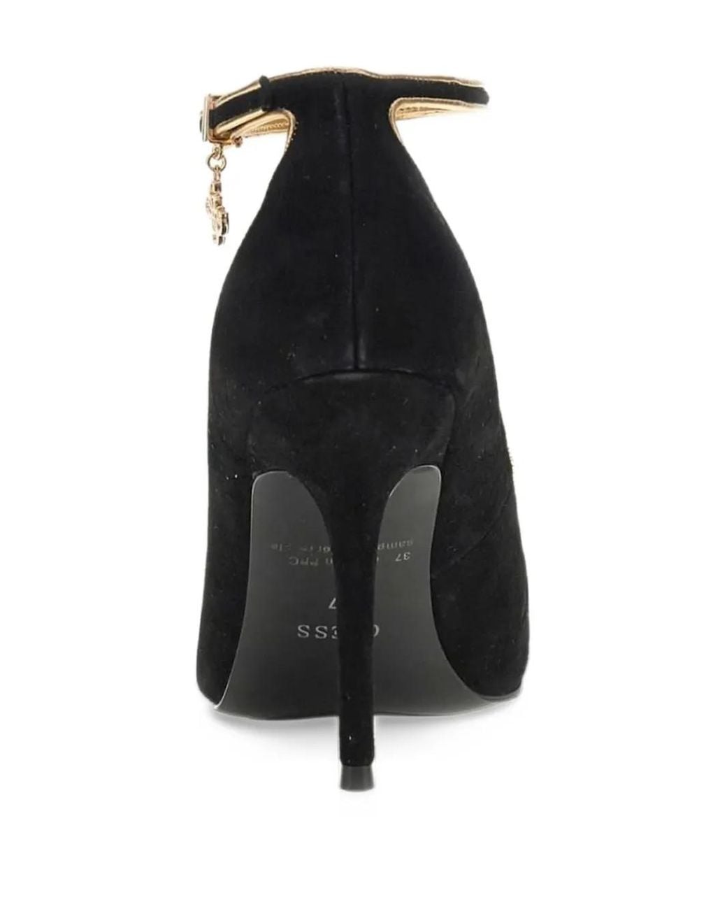 Guess Black Pointed-Toe Ankle-Strap Pumps