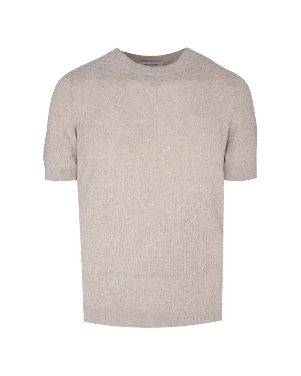 Gran Sasso Natural Basket-Weave T-Shirt for men