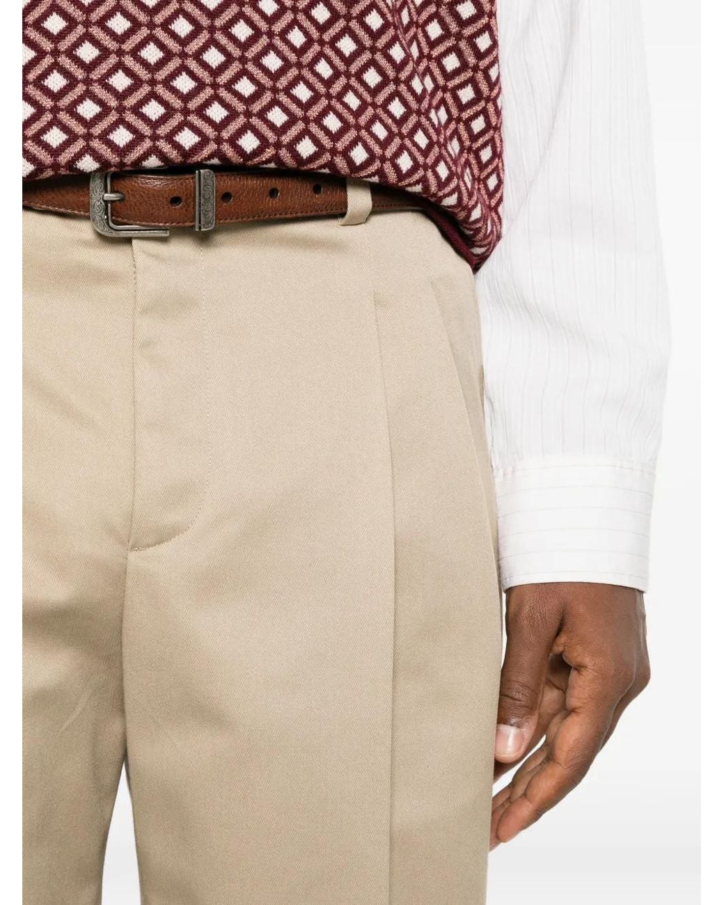 Drole de Monsieur Natural Pleated Straight-Leg Trousers for men