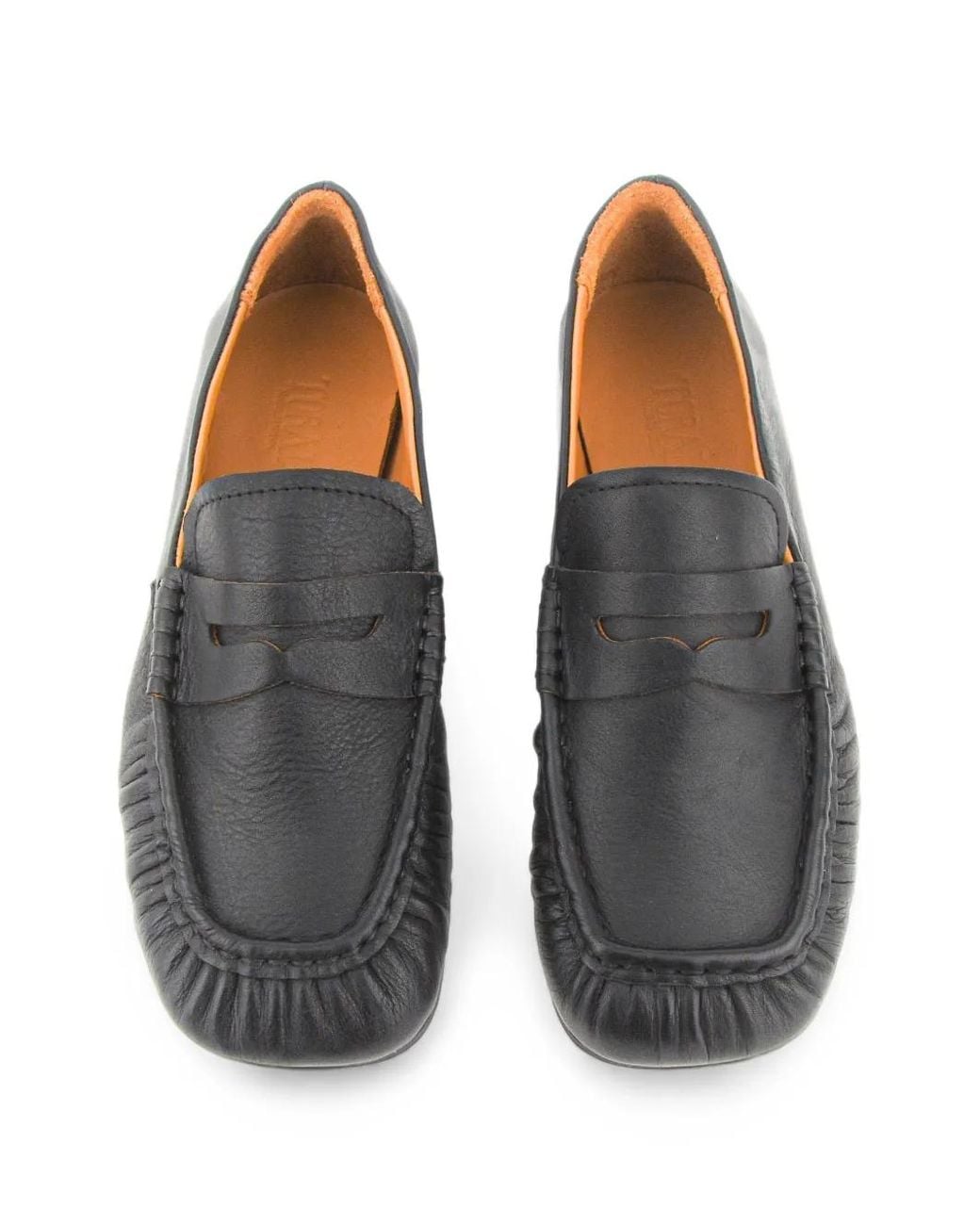 Toral Shoes Black Penny Leather Loafers