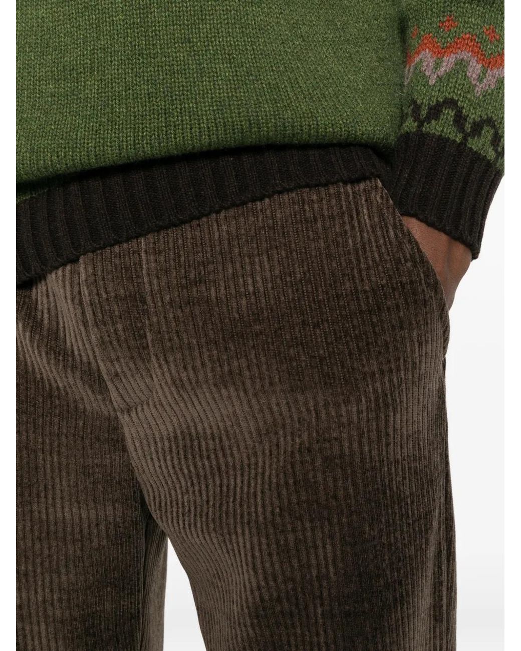 Hōsio Gray Pantalon En Velours Côtelé À Taille Élastique for men