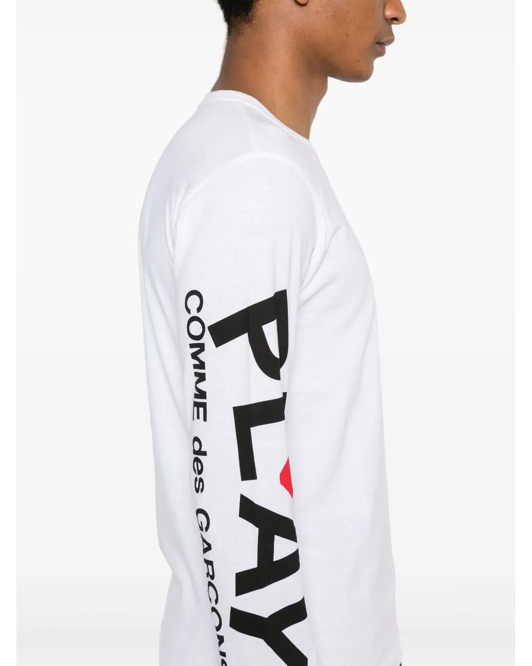 COMME DES GARÇONS PLAY White Heart-Print T-Shirt