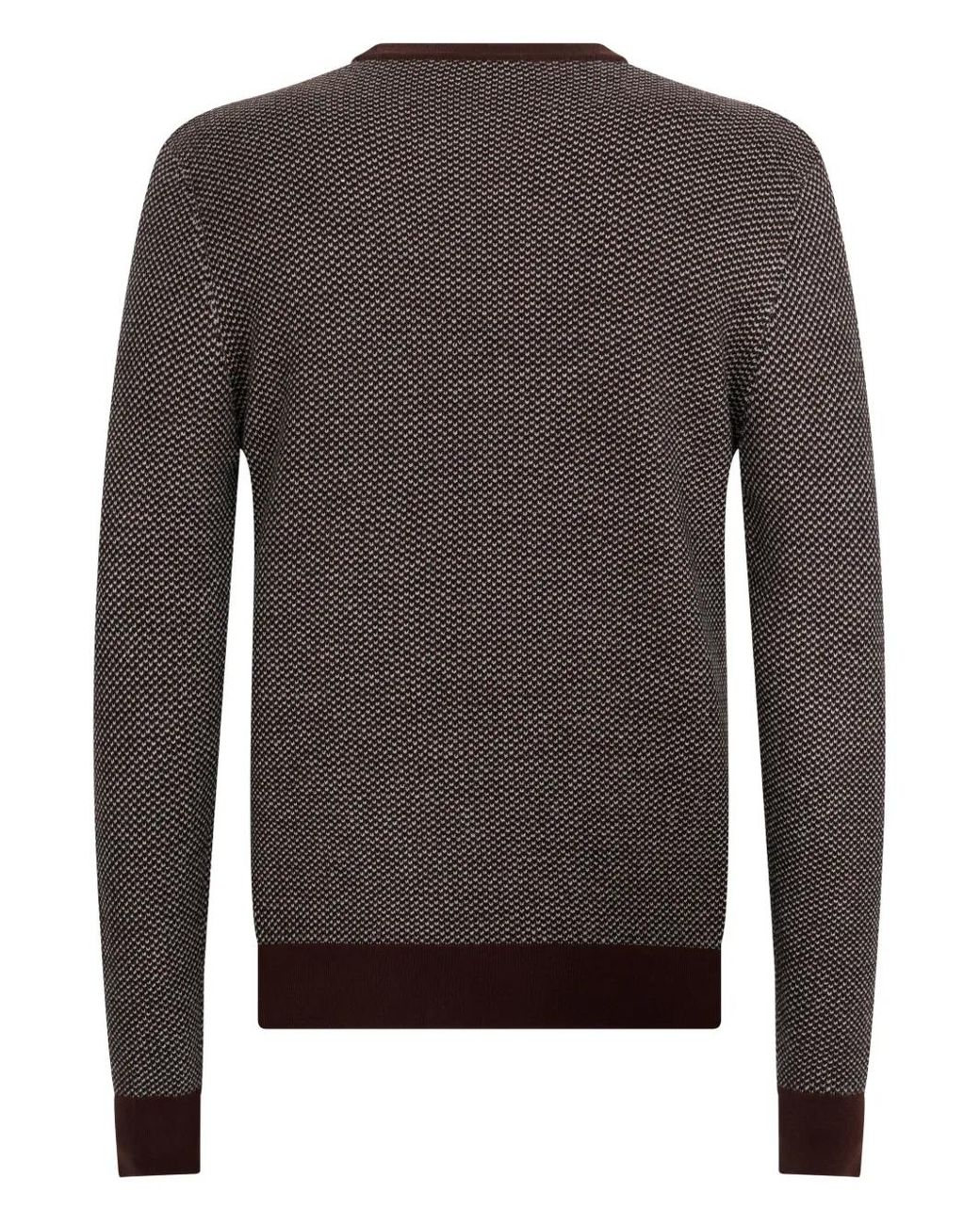 Malo Gray Patterned Crew-Neck Sweater for men