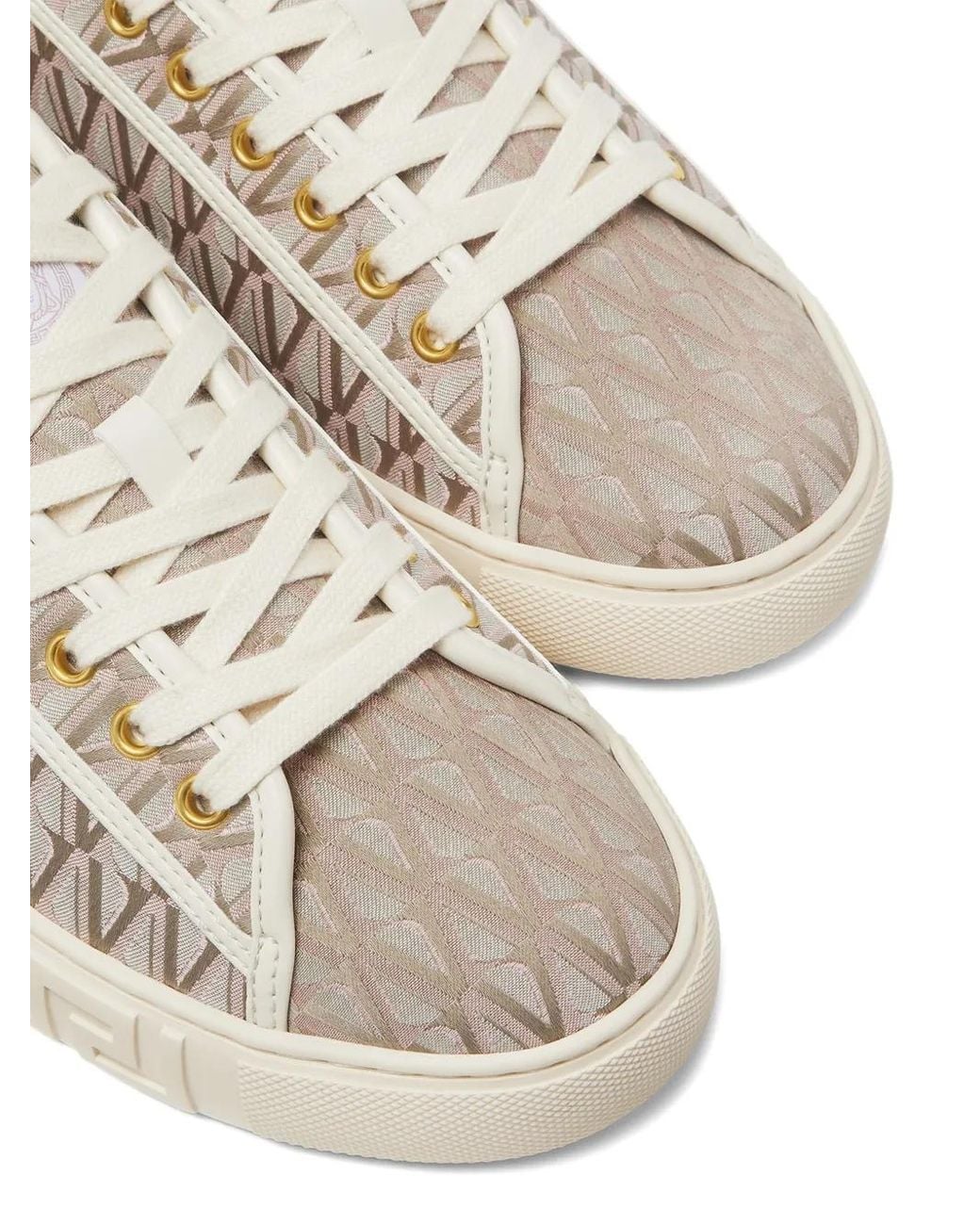 Versace White Greca-Pattern Sneakers