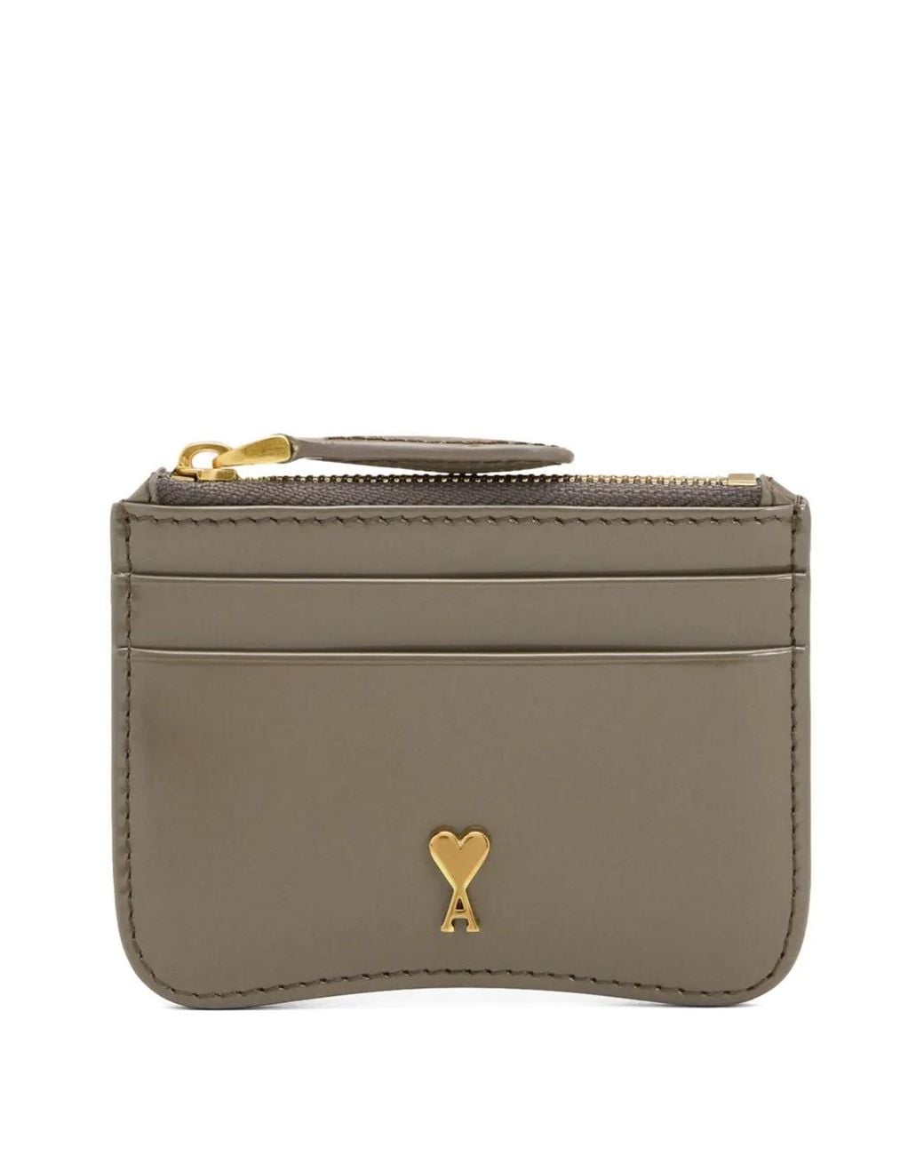 AMI Gray Paris Paris Leather Cardholder