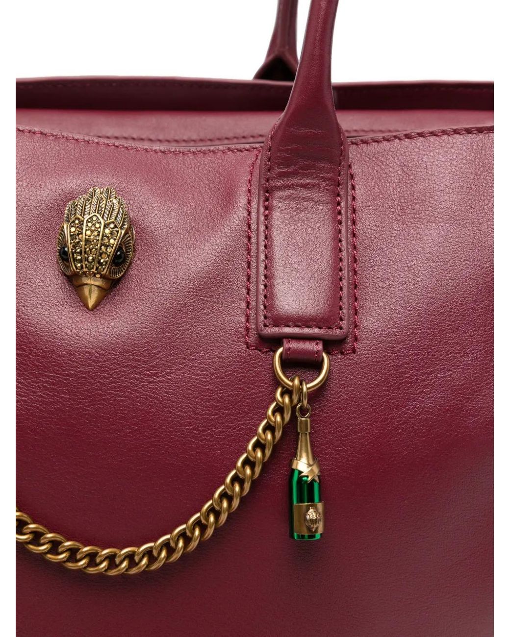 Kurt Geiger Purple Sloane Eagle-Plaque Tote Bag