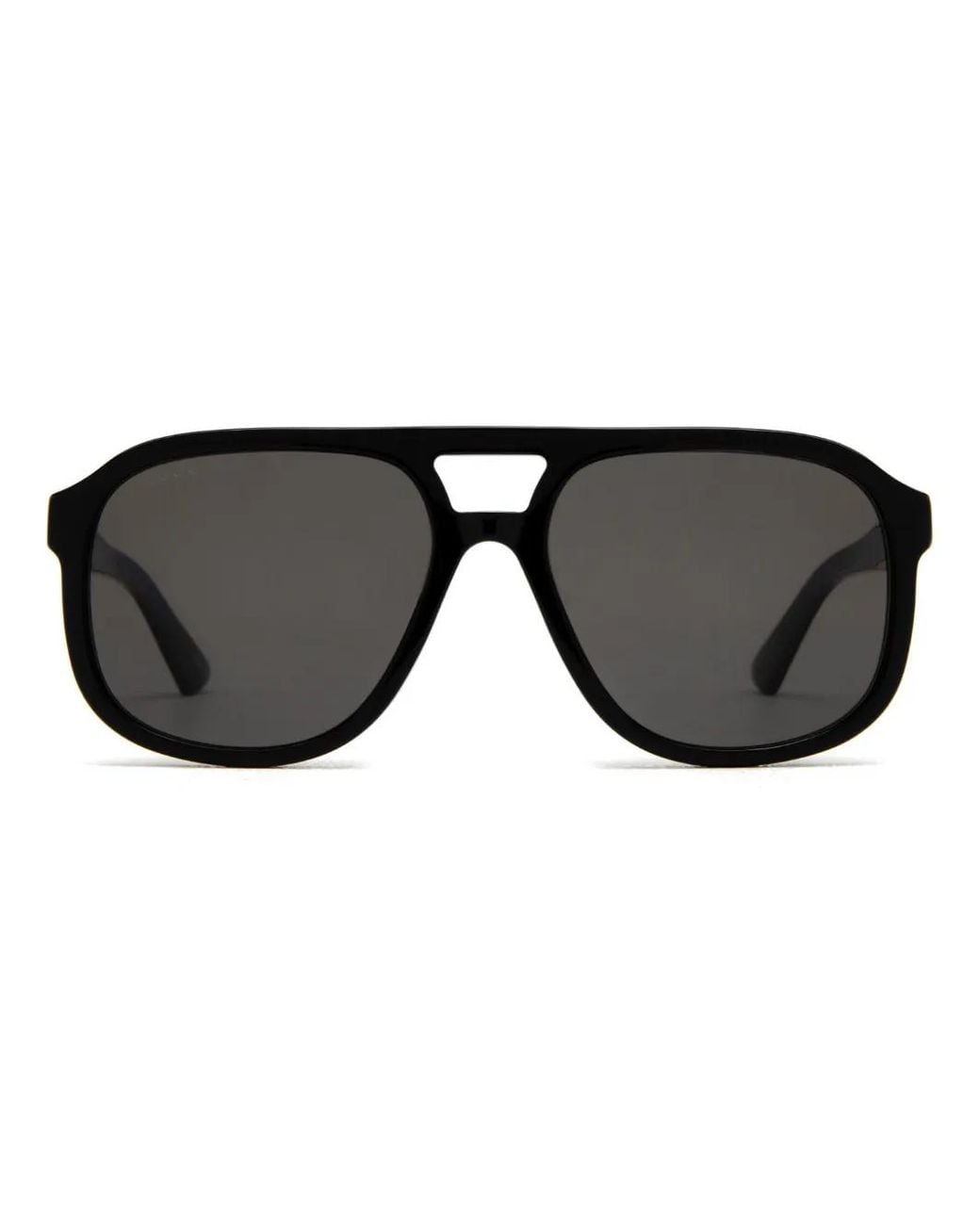 Gucci Black Pilot-Frame Logo-Plaque Sunglasses