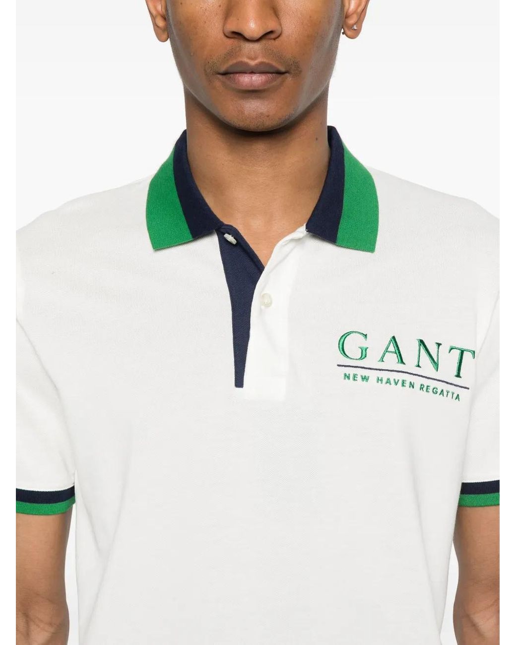 Gant White Sailing Piqué Polo Shirt for men