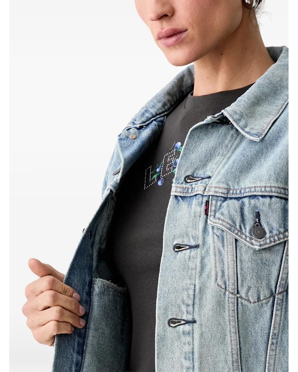 Levi's Blue Graphic-Patch Denim Jacket