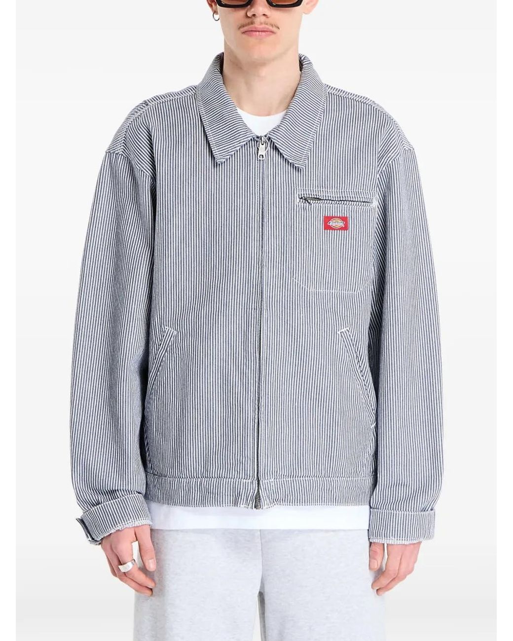 Dickies Blue Logo-Patch Jacket for men