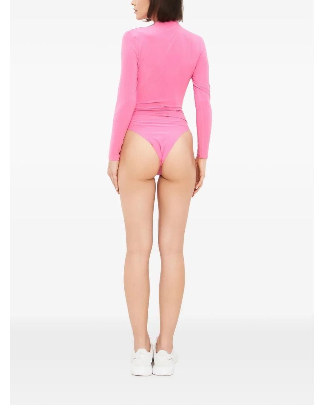 Tessitura Body Couture Pink Ruched Bodysuit