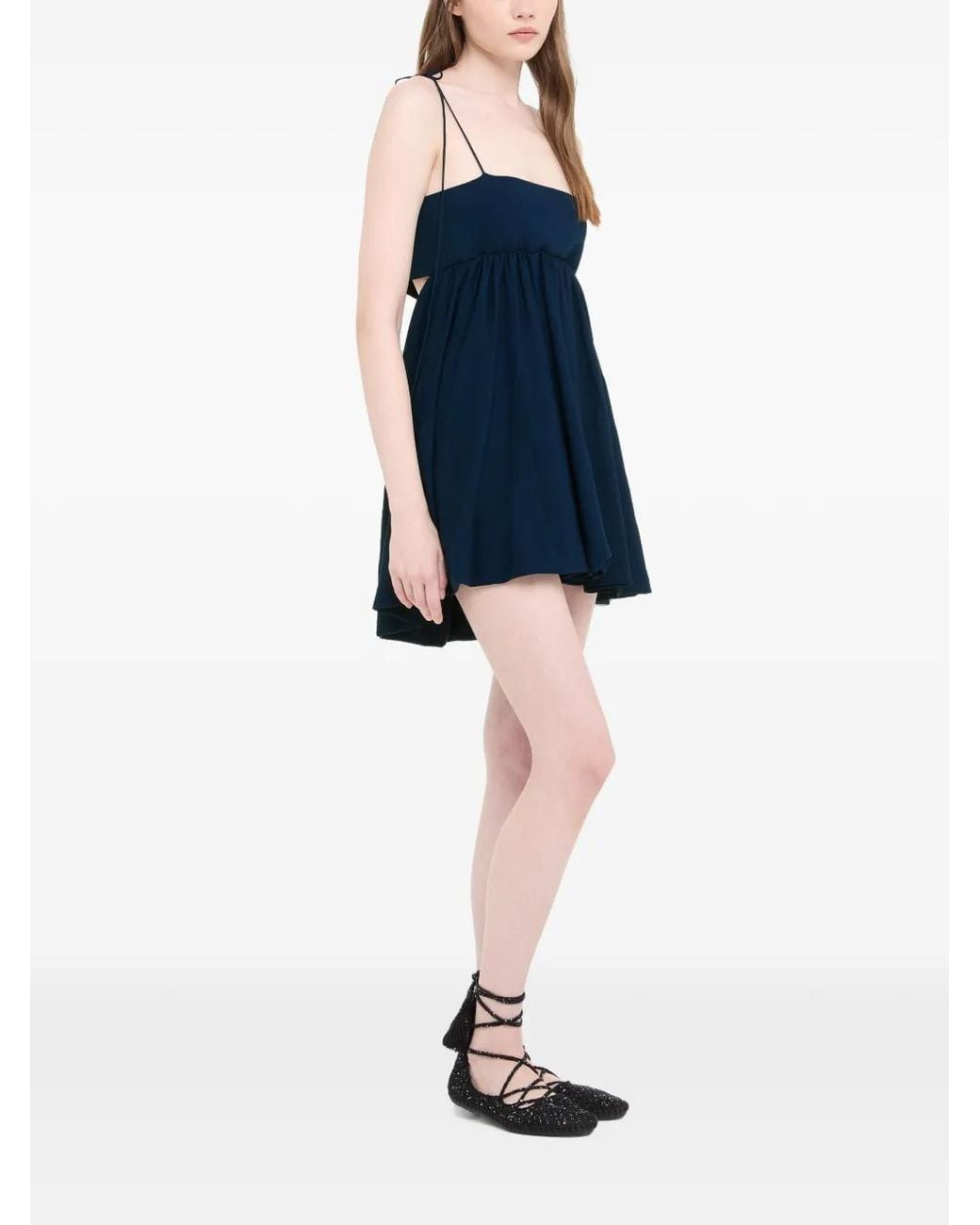 Alanui Blue College Of Aloha Square-Neck Mini Dress