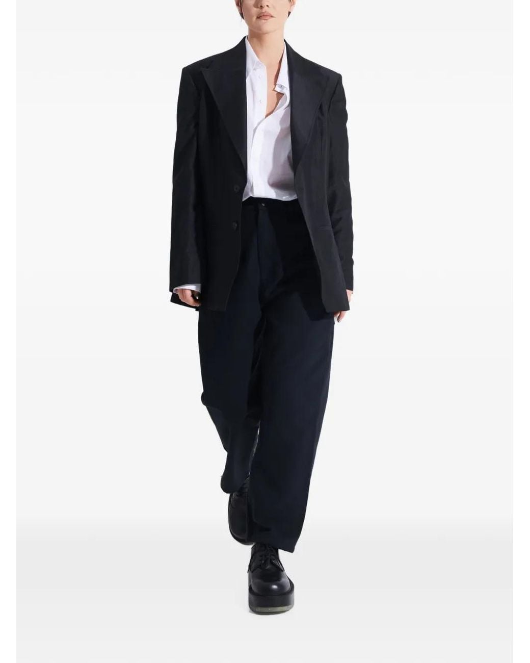 Tessitura Body Couture Black Blazer En Lin À Coupe Oversize