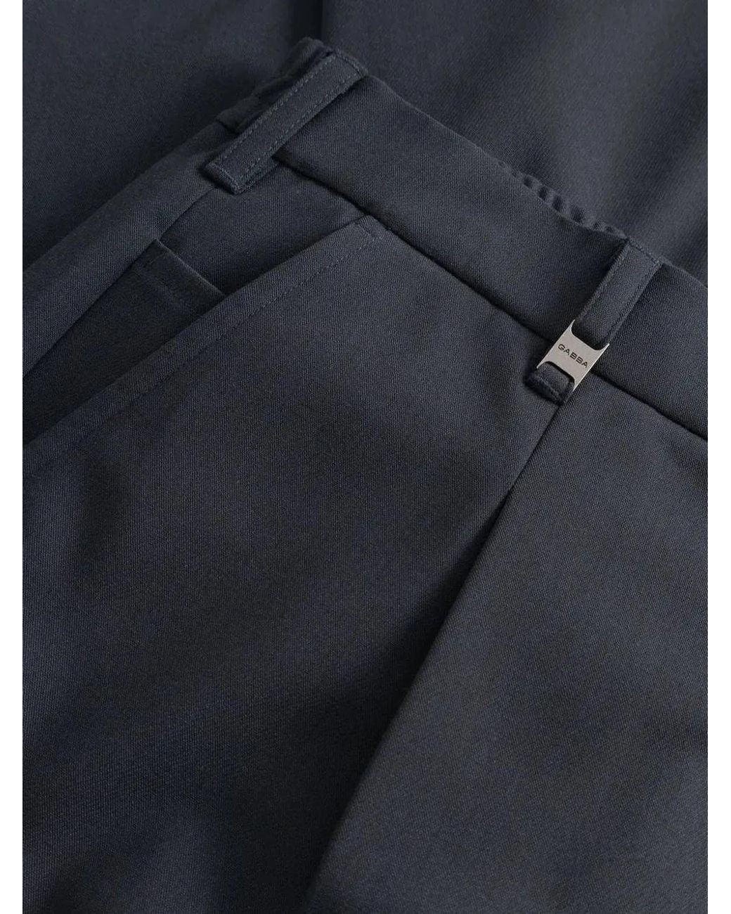 Gabba Blue Gabnapoli 19 Phin Pleated Elasticated-Waistband Trousers for men