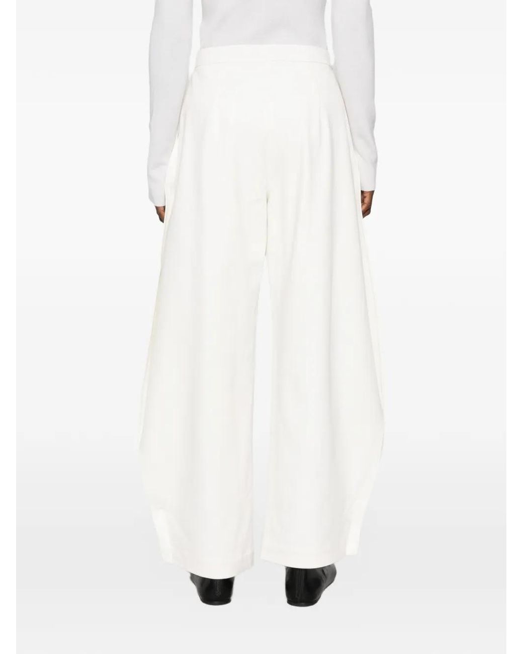 Viktoria Chan White Cleo Wide-Leg Trousers