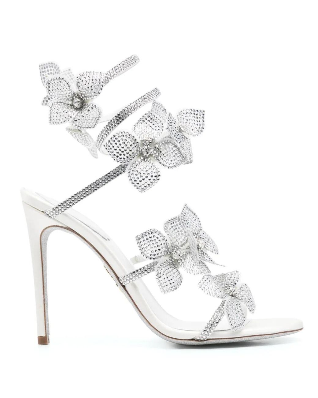 Rene Caovilla White 105Mm Floriane Sandals