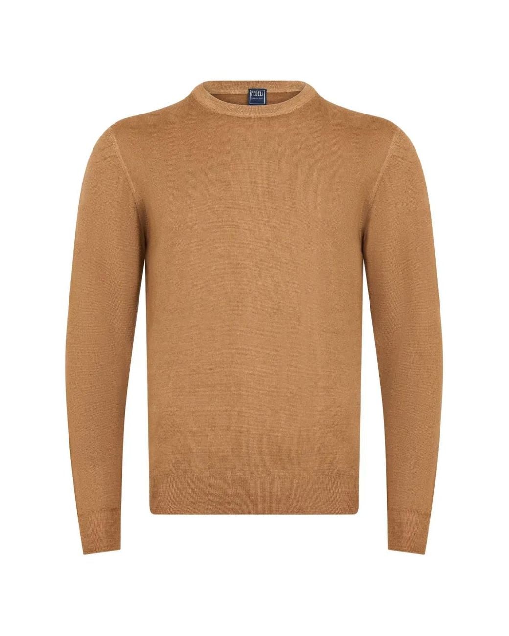 Fedeli Brown Pull À Encolure Ronde for men