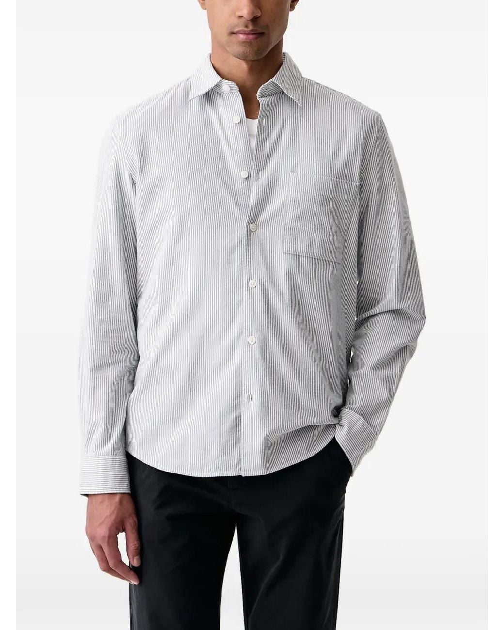 Marc O' Polo Gray Chemise À Rayures Verticales Et À Poches Plaquées for men