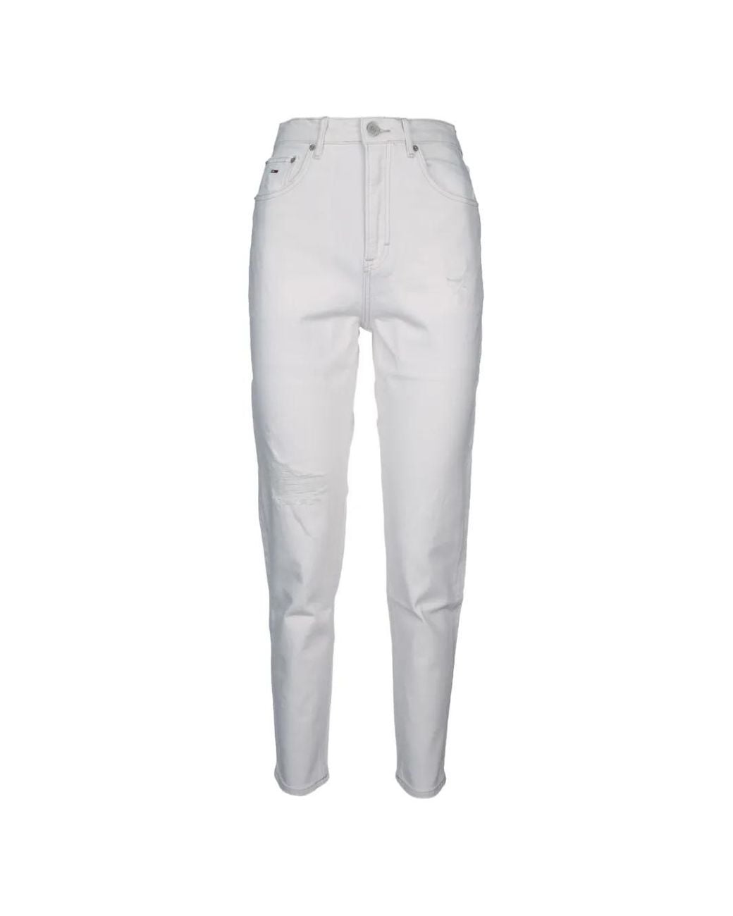 Tommy Hilfiger White Distressed High-Waisted Jeans
