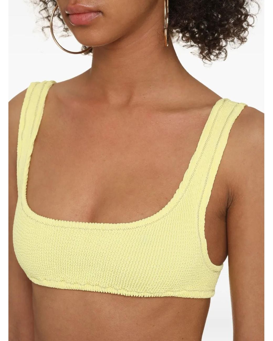 Reina Olga Yellow Ginny Crinkled Bikini Top