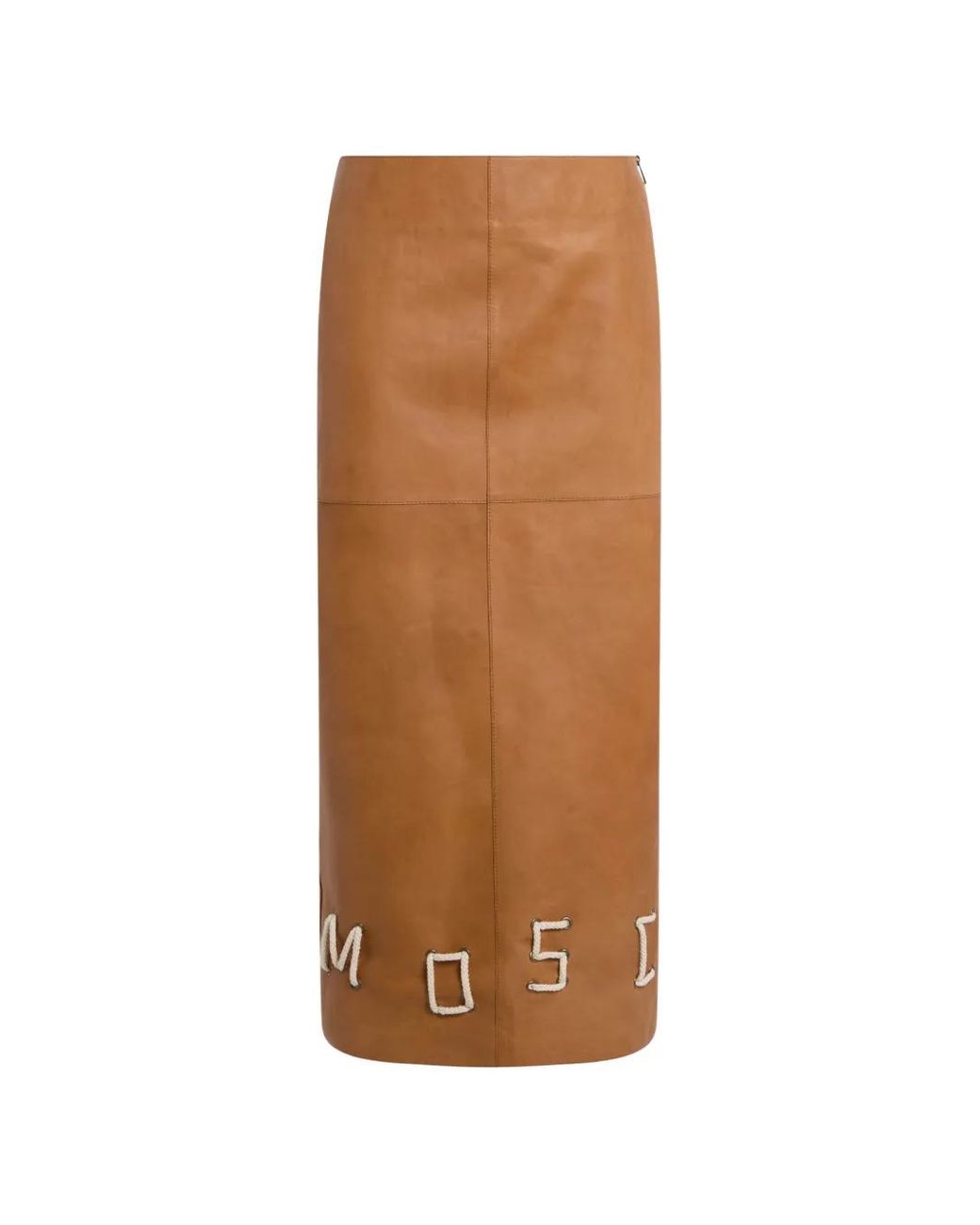 Moschino Brown Decorated Leather Skirt