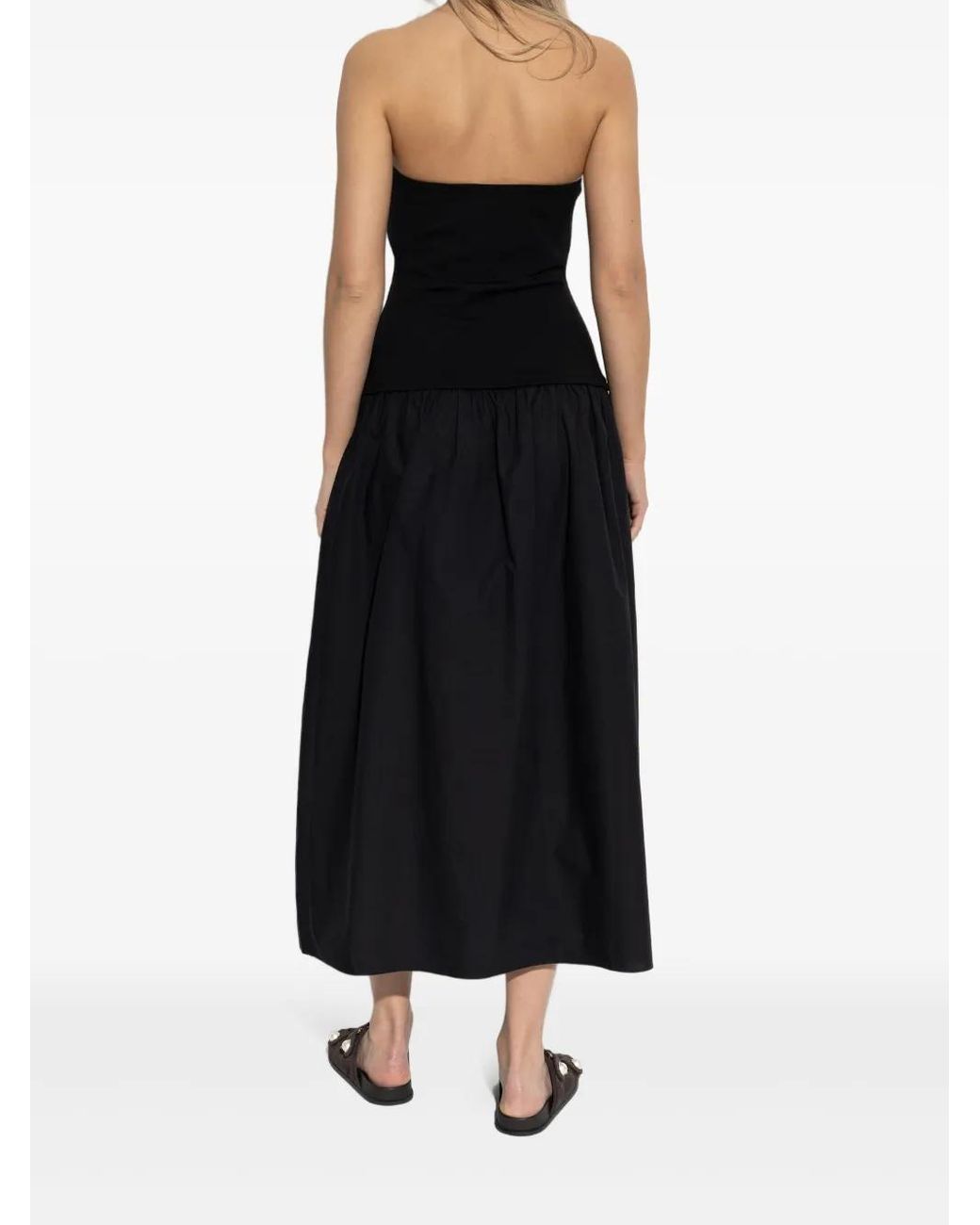 Rag & Bone Black Irina Strapless Gathered Maxi Dress