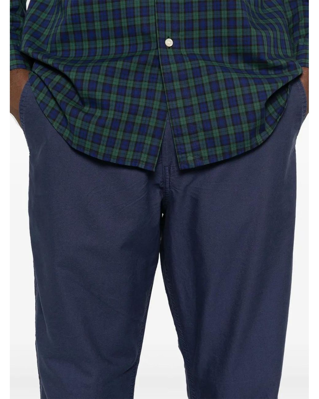 Polo Ralph Lauren Blue Drawstring Cotton Tapered Trousers for men
