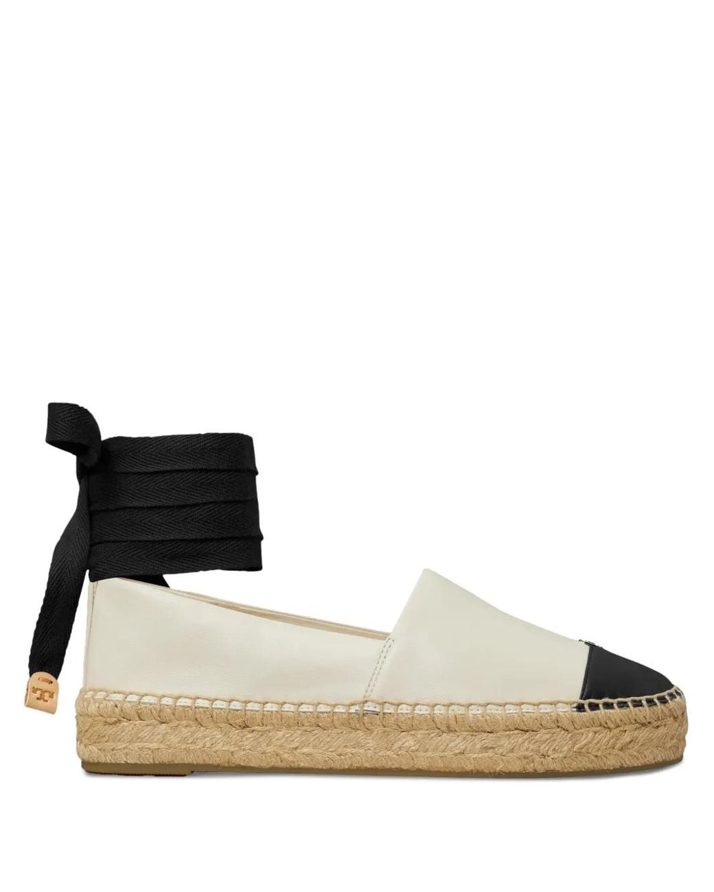 Tory Burch White Cap-Toe Espadrille
