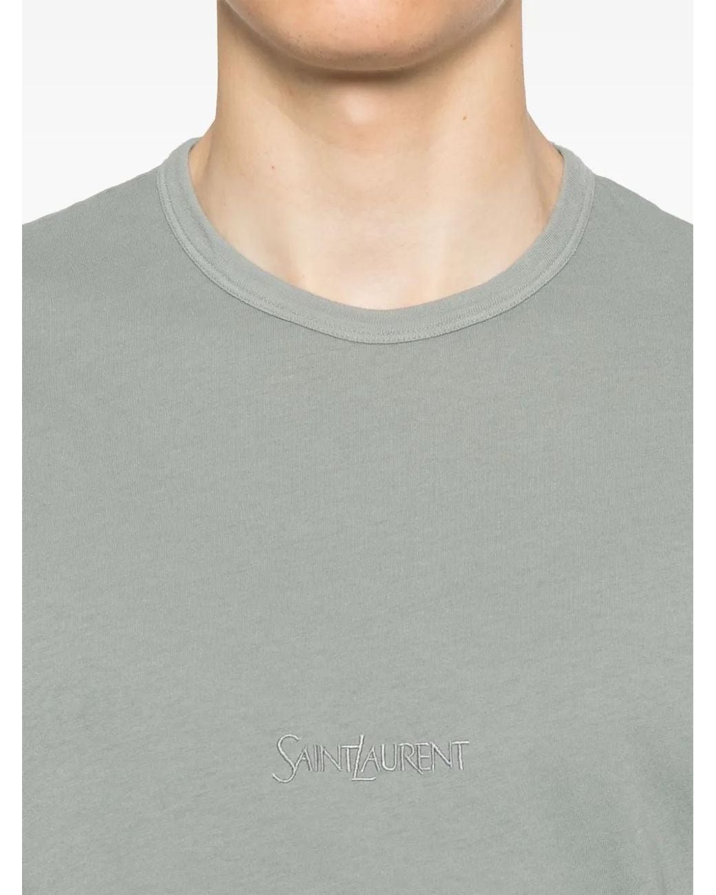 Saint Laurent T-Shirt Mit Logo-Detail in Gray für Herren