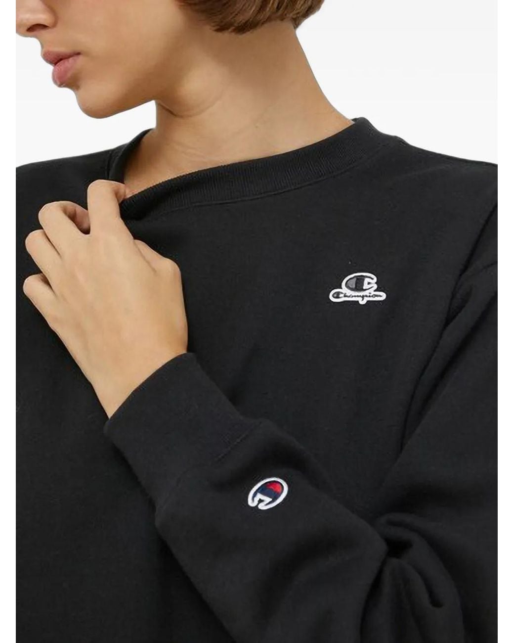 Champion Gray Logo-Patch Sweater